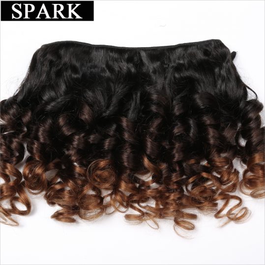 Spark Bouncy Curly Remy Hair 3 Tone Ombre Brazilian Hair Weave Bundles 12-26inches T1B/4/30 Human Hair Extensions Free Shipping