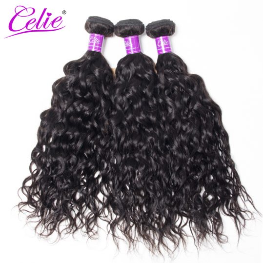 Celie Hair Water Wave Bundles Natural Color Brazilian Hair Weave Bundles 100% Remy Human Hair Extensions No Shedding No Tangle