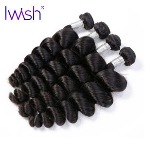 Brazilian Hair Weave Bundles Loose Wave Human Hair Weaving Extensions Iwish Hair Products 1 Piece Natural Color Remy Hair