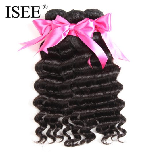 ISEE HAIR Brazilian Loose Wave Hair Weave Bundles 100% Remy Human Hair Extension Natural Color Free Shipping