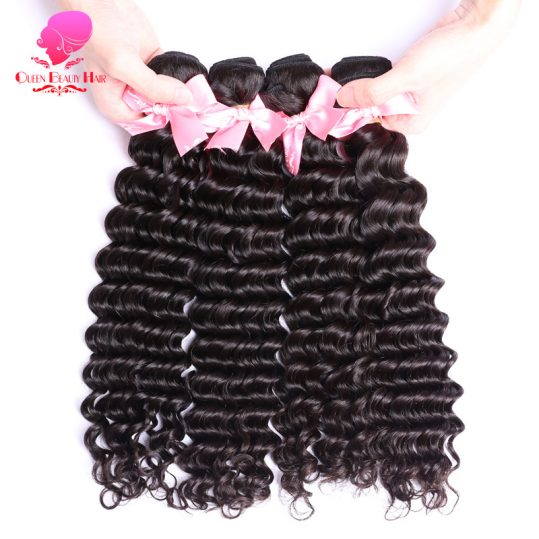 QUEEN BEAUTY HAIR Product Brazilian Hair Weft 1 Piece Remy Hair Bundles Curly Weave Human Hair Natural Black Color Shipping Free