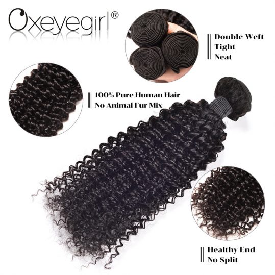Oxeye girl Afro Kinky Curly Weave Human Hair Bundles Brazilian Hair Extensions 1 Piece 10"-28" Remy Hair Bundles Natural Color