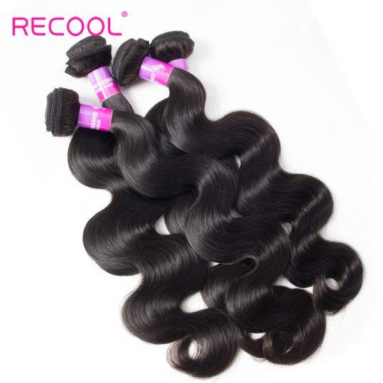Recool Hair Brazilian Body Wave Bundles Natural Color 10-30inch Remy Hair Weave Extensions 100% Human Hair Bundles Can Be Ombre