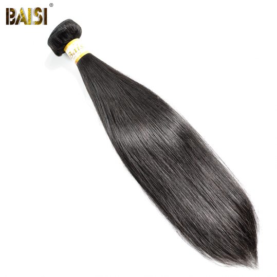 BAISI Brazilian Straight Remy Hair Extension,100% Human Hair Natural Color Machine Double Weft Free Shipping