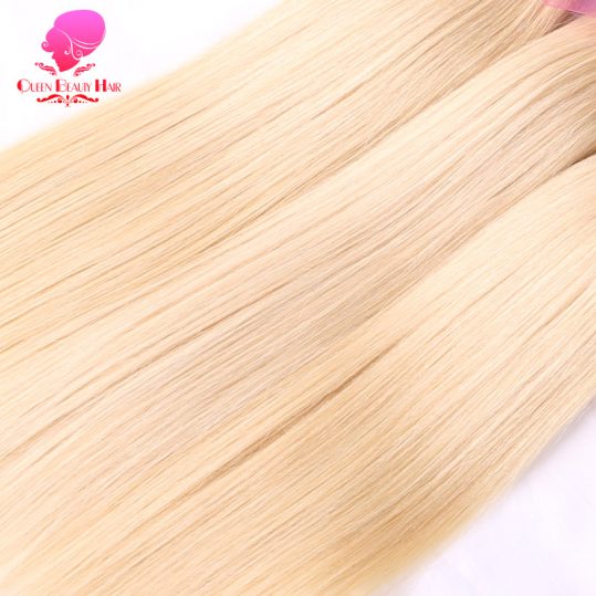 QUEEN BEAUTY HAIR Ombre Brazilian Hair 2 Tone T1B/613 Dark Roots Platinum Blonde Bundles Straight Remy Human Hair Weave