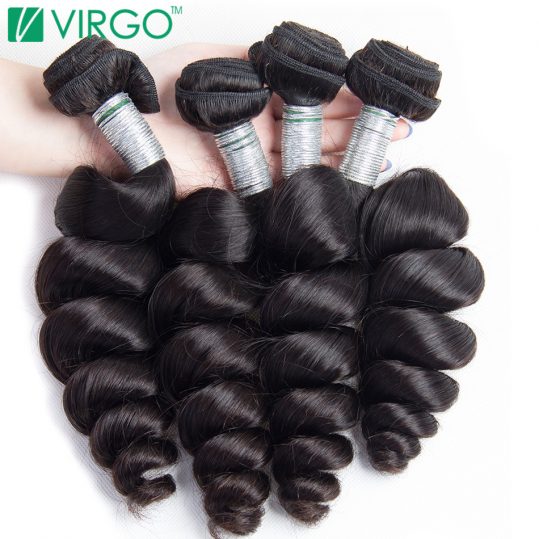 VOLYS Virgo Brazilian Loose Wave Hair 100% Human Hair Weave Bundles Remy Hair 1 Piece/lot Natural Color 1B Can Buy 3/4 Bundles