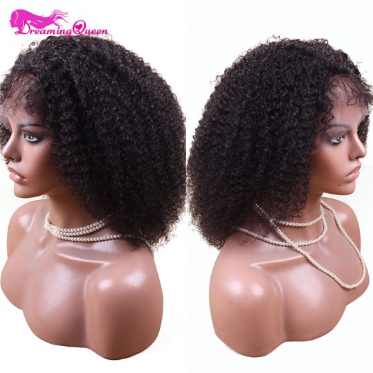 Mongolian Afro Kinky Curly Wigs Lace Front Human Hair Wigs Natural line  With Baby Hair for Black Women Remy Hair
