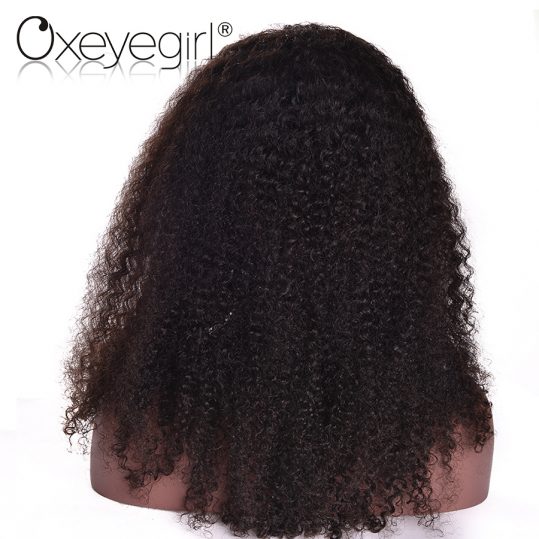 Oxeye girl Afro Kinky Curly Wig With Baby Hair Brazilian Wig Lace Front Human Hair Wigs For Black Women Non Remy Hair 8"-24"