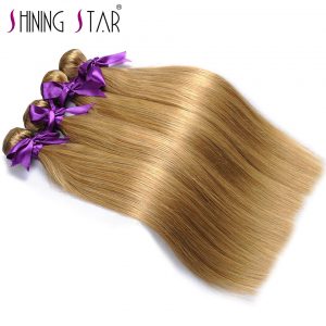 Autumn Exclusively Color 27 Honey Blonde Brazilian Hair Weave Bundles Straight Human Hair Weave Extensions Shining Star Non Remy