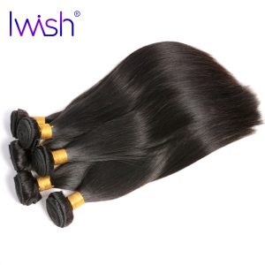 Iwish Brazilian Straight Hair 100% Human Hair Weave Bundles 1pc Non Remy Hair Natural Color 10-28 inch Can buy more bundles