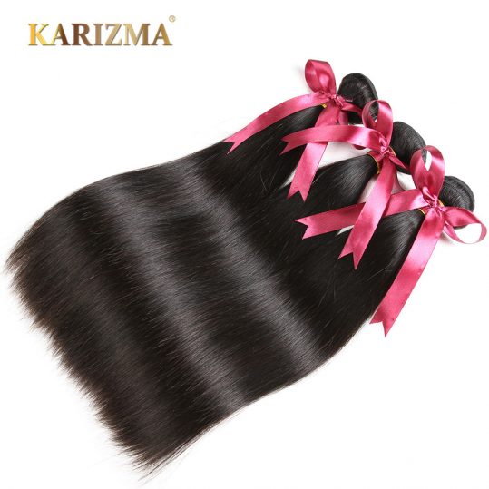Karizma Brazilian Straight Hair Bundles 100% Human Hair Weave Natural Black Hair Extension Can Be Dyed And Bleached Non Remy 1PC