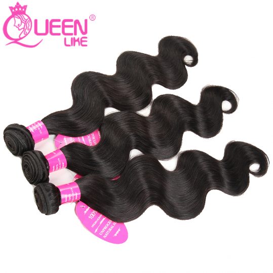 Queenlike Hair Products 1 Bundle Thick Human Hair Bundles 8"-28" Natural Color Non Remy Hair Weave Bundles Brazilian Body Wave