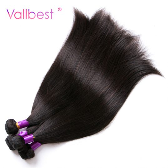 Vallbest Human Hair Bundles Brazilian Straight Hair Extension Weaving 1B Black Can Buy 3 Brazilian Hair Weave Bundles Non Remy