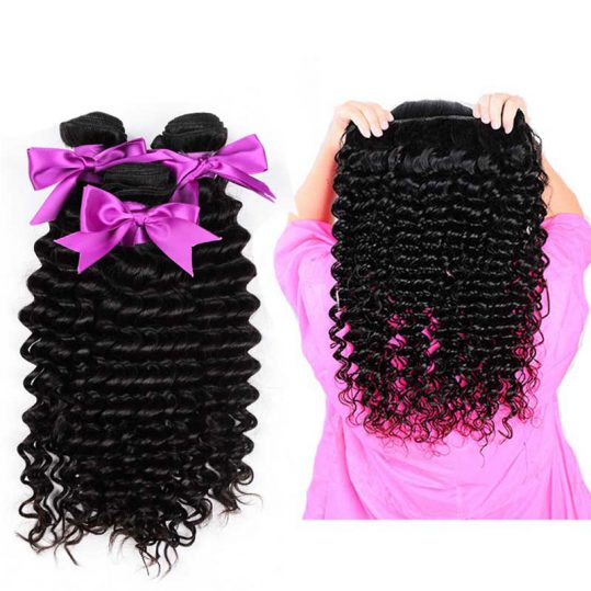 Mstoxic Brazilian Deep Wave Hair Human Hair Bundles Natural Color Machine Double Weft Non Remy Hair 8-26inch Free Shipping