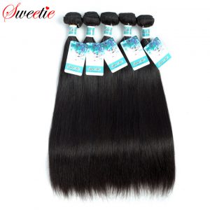 Sweetie Hair Brazilian Hair Straight Bundles Human Hair Weave Extensions Hair 1 Piece 100G Natural Color no remy Free Shipping