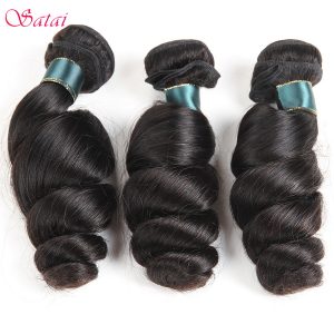 Satai Hair Loose Wave Brazilian Hair Weave Bundles 100% Human Hair 1 Piece 8-28inch non Remy Hair Extension No Tangle Can be Dye