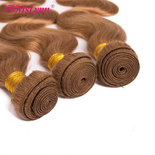 Honey Blonde Brazilian Body Wave Bundles Human Hair Mslynn Non Remy Hair Bundles Can Buy 3 or 4 Pcs Free Shipping