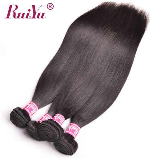 RUIYU Hair Brazilian Straight Hair Weave Bundles 100% Human Hair Extensions 1 pc Non Remy Hair Bundles Natural Color 10"-28"