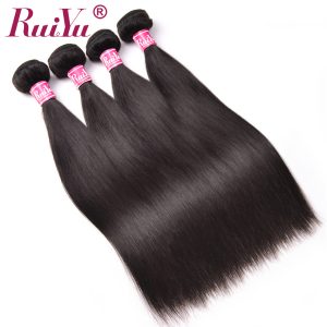 RUIYU Hair Brazilian Straight Hair Weave Bundles 100% Human Hair Extensions 1 pc Non Remy Hair Bundles Natural Color 10"-28"
