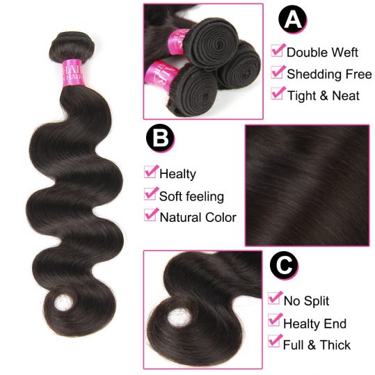 Beauty Grace Brazilian Body Wave 1 Bundle Natural Color Non-Remy Hair 100% Human Hair Weaving 8-28 Inch Free Shipping