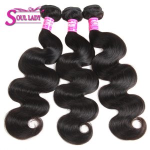 Soul Lady Hair Brazilian Body Wave 100% Human Hair Weave Bundles 100g/pcs Non Remy Hair Extensions Natural Color Free Shipping