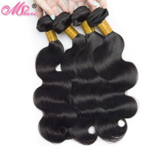 Mshere Human Hair Bundles Brazilian Body Wave 100% Non Remy Hair extensions Natural Black Hair Weave 1 Piece only Can Be Dyed