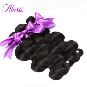 Alishes Hair Brazilian Body Wave Bundles 100% Human Hair Weave Bundles Natural Color Non Remy Hair Free Shipping