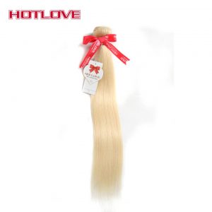 HOTLOVE Hair Straight 613 Blonde Brazilian Hair Weave Platinum Color 100% Human Hair Bundles Non Remy Hair Weft 1PC