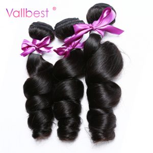 Brazilian Loose Wave Bundles Natural Black 1B Brazilian Hair Weave 100% Human Hair Bundles Non Remy Vallbest Can Buy 4 Bundles