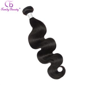 Trendy Beauty Brazilian Body Wave Hair Weave Bundles 100% Human Hair Extensions 1B Color 8''-26'' One Piece Only Non-remy Hair