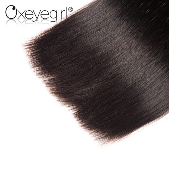 Oxeye girl Brazilian Hair Weave Bundles 1Pc Straight Human Hair Bundles 100% Natural Color Non Remy Hair Extensions Double Weft