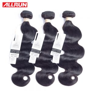ALLRUN Brazilian Body Wave 100% Human Hair Weave Bundles Non Remy Hair Extensions 8"-28" Natural Color Hair 1 PC Only