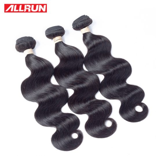 ALLRUN Brazilian Body Wave 100% Human Hair Weave Bundles Non Remy Hair Extensions 8"-28" Natural Color Hair 1 PC Only