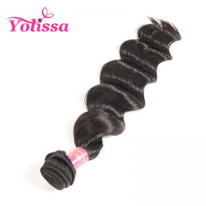 Yolissa hair Brazilian Loose Deep 100% Human Hair Weave Weaving 1 Piece Only Natural Black 10-26 Inch Free Ship non-remy hair