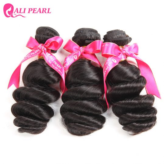 AliPearl Brazilian Loose Wave weave Bundles Natural Black Color Human HAIR Weft Bundle Free Shipping Non Remy Hair 1 Piece Only