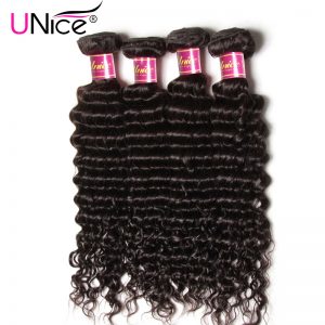UNice Hair Deep Wave Brazilian Hair Weave Bundles Natural Color Non-Remy Human Hair Weaving 12-26inch 1 Piece Free Shipping