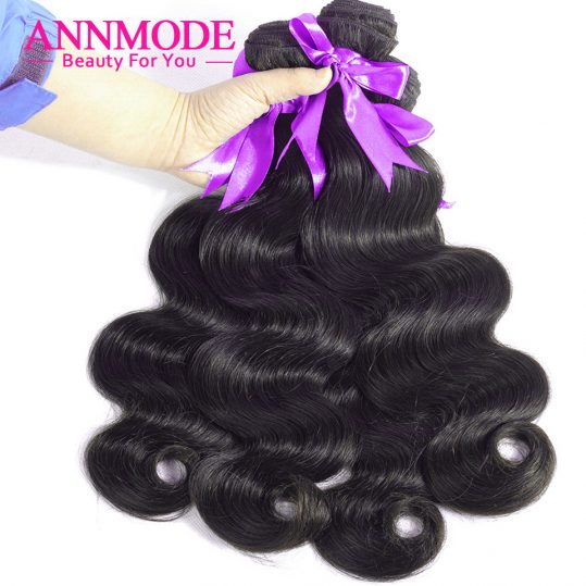 Body Wave Brazilian Hair Weave Bundles With Free Shipping A Piece Annmode Non-Remy Human Hair Extensions Can Last Longer