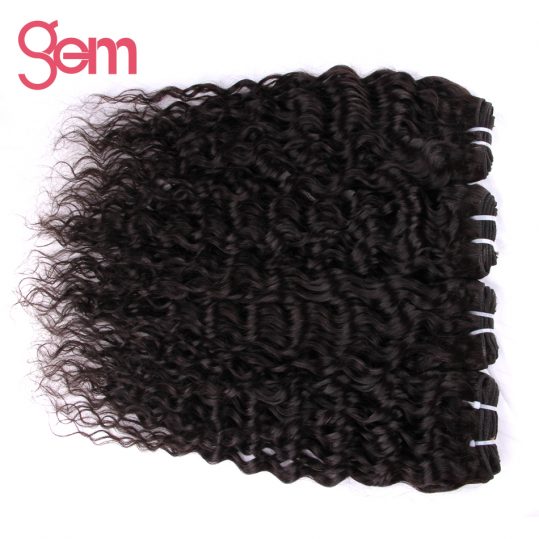 Brazilian Curly Hair 100% Human Hair Weave Bundles GEM BEAUTY Supply Hair Weave Natural Color 1 Bundle Non-Remy Hair Can Be Dyed
