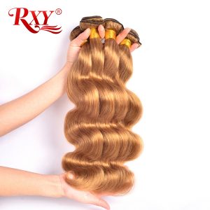 RXY Honey Blonde Brazilian Body Wave Hair Bundles 1 PC #27 Color 100% Human Hair Bundles Non-Remy Hair 12-24 inch Free Shipping