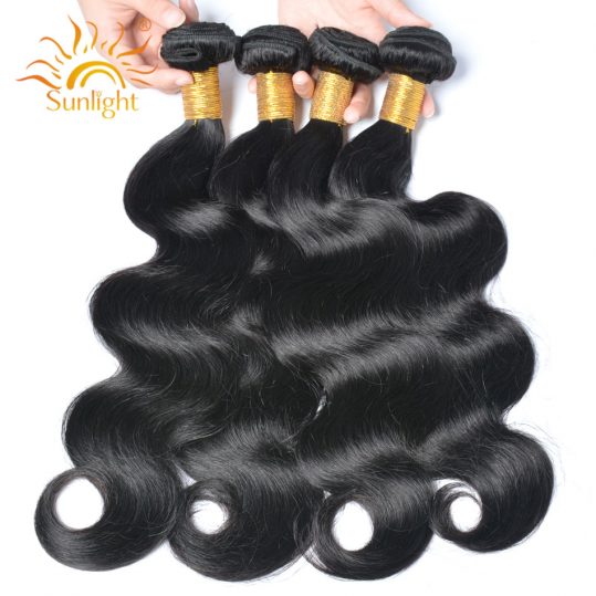 Sunlight Brazilian Body Wave Hair 100% Human Hair Weave Bundles 100g/pc Non Remy Hair Extensions Natural Color Can Be Colored