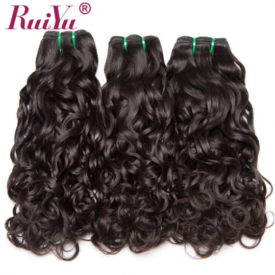 RUIYU 100% Human Hair Bundles Water Wave Brazilian Hair Weave Bundles Non Remy Hair Extensions 1PC/Lot Can Buy 3 / 4 / 5 Bundles