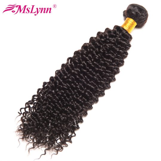 Mslynn Afro Kinky Curly Hair Bundles Brazilian Hair Weave Bundles 1 Piece 100% Human Hair Extensions Non Remy Hair Can Be Dyed