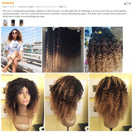 Beauty Lueen Brazilian Deep Wave Ombre Human Hair Bundles 3 Tone Blonde Hair Extension Non Remy Hair Weave Can Buy More Piece