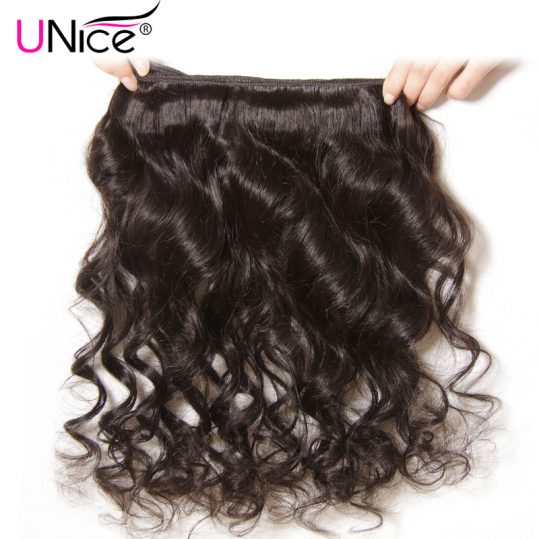 UNice Hair Company Brazilian Loose Wave Bundles Natural Color Non-remy Hair Weaving 1 Piece 100% Human Hair Extensions 16-26inch