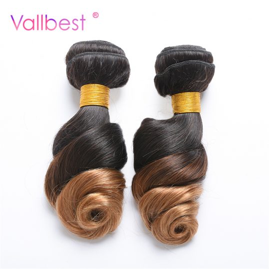 Vallbest Brazilian Loose Wave Ombre Hair Bundles Brazilian Hair 1B/27 Color Human Hair Bundles 100g/Piece Double Weft Non Remy