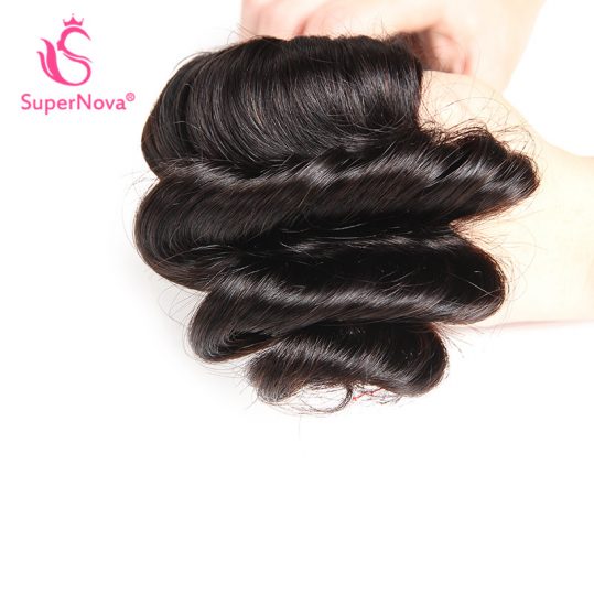 Supernova Hair Peruvian Loose Wave 1 piece Natural Black Color 100% Human Hair Bundles Free Shipping  Non-Remy Hair