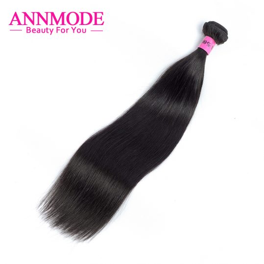 Annmode Brazilian Straight Hair Bundles Free Shipping A piece With Non-remy Human Hair Extension Can Match Closure LAST LONGER
