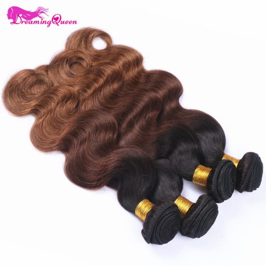 #1B /4 /30 Color Body Wave Ombre Brazilian Human Hair Weave Ombre Hair Extensions No Remy Hair Dreaming Queen Hair