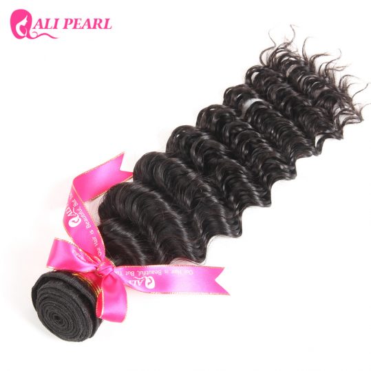 Ali Pearl Hair Deep Wave Brazilian Hair Weave Bundles Human Hair Natural Color 1b Free Shipping Non Remy Hair 1 Piece Only