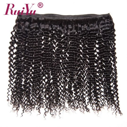 RUIYU Hair Brazilian Afro Kinky Curly Hair Weave Human Hair Bundles Non Remy Hair Extensions Natural Color 10''-28'' 1 PC only